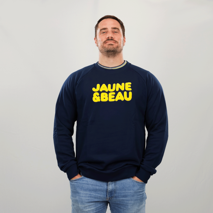 Pull homme col rond jaune et beau ASM Clermont