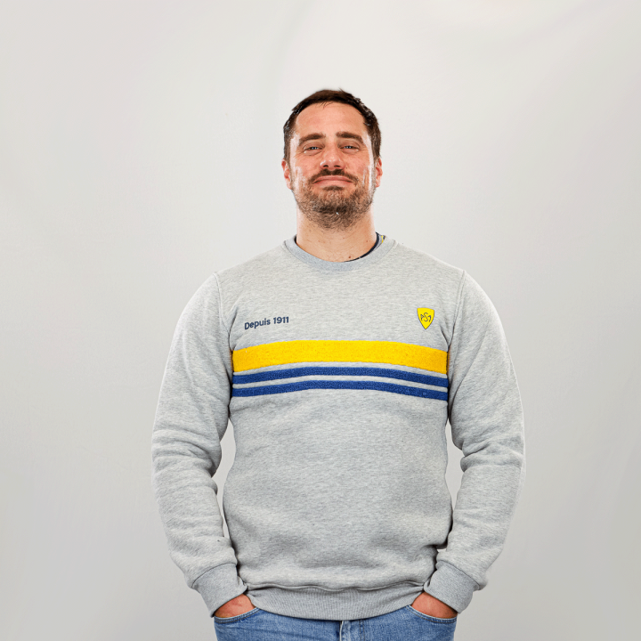 Sweat à col rond homme rayé ASM Clermont